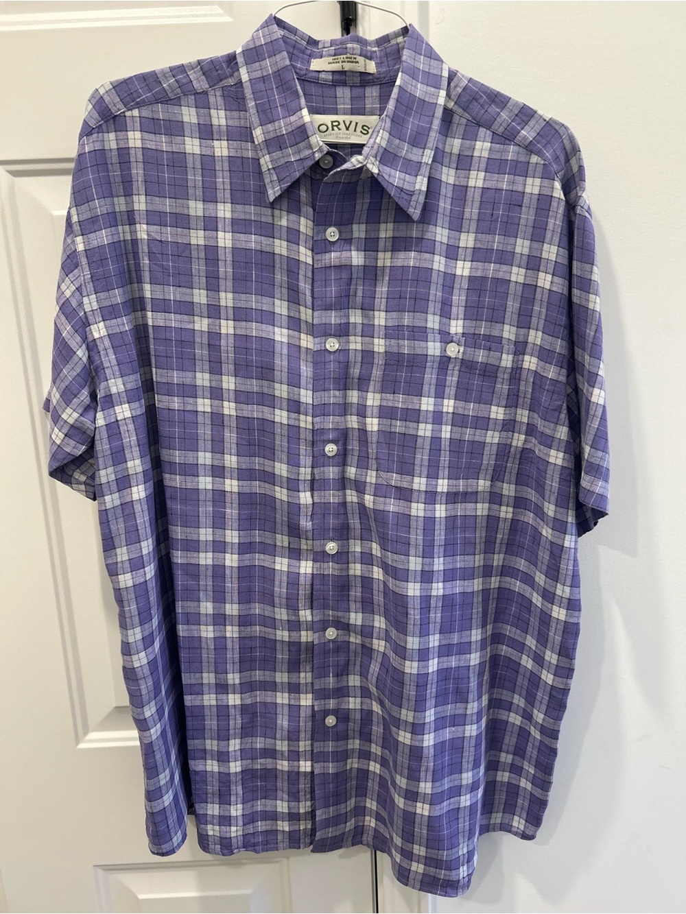 Vintage 1990s Orvis Sporting Traditions 100% Linen Plaid Shirt Large